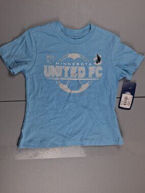 NWT MLS Minnesota United FC Toddler Short Sleeve T-Shirt — Light Blue, 4/5